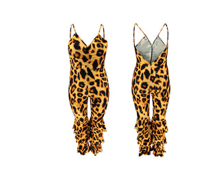 Women's Jumpsuit Leopard Print Suspenders