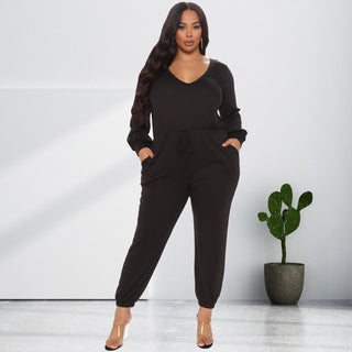 Women's Long Sleeve Casual Waist Jumpsuit