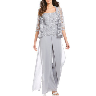 Simple Blouse Hollow Lace Jumpsuit