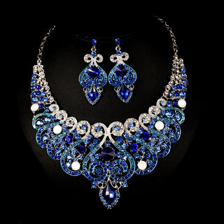 European Colorful Exaggerated Bride Jewelry Set