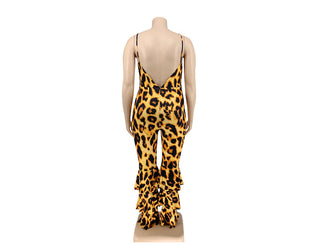 Women's Jumpsuit Leopard Print Suspenders