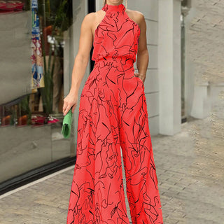 Women's Elegant Waist Tie Jumpsuit
