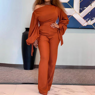 African Off-the-shoulder Jumpsuit