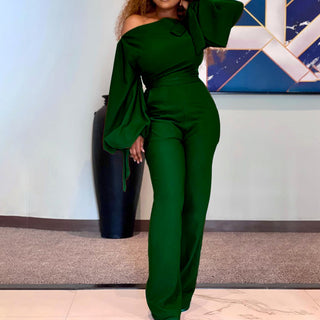African Off-the-shoulder Jumpsuit