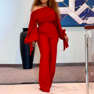 African Off-the-shoulder Jumpsuit