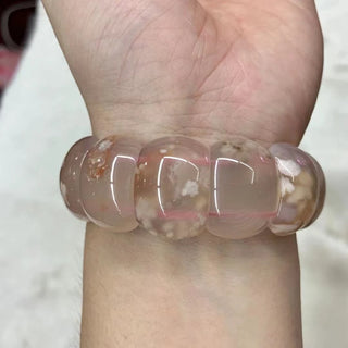 Cherry Blossom Agate Gemstone Bangle