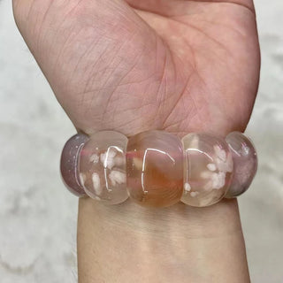 Cherry Blossom Agate Gemstone Bangle