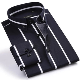 Men Stripe Cotton Dress Shirts