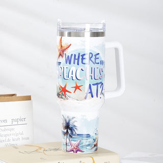Large Printing Handle Ice Coffee Cup