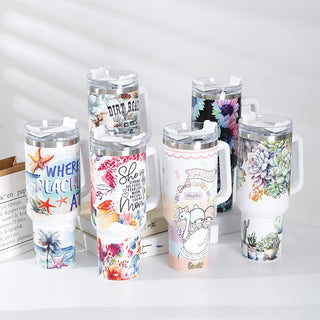 Large Printing Handle Ice Coffee Cup