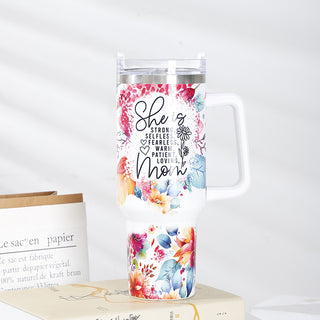 Large Printing Handle Ice Coffee Cup