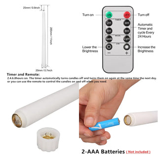 Flameless Handheld Tapered Flickering Candlesticks