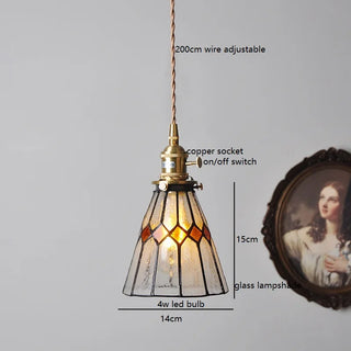 Pendant Glass Lampshade Vintage Lamp