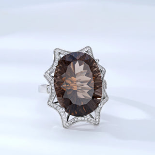 Luxury Smoky Quartz Gemstone Ring