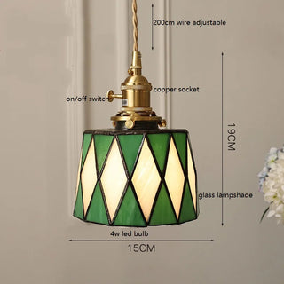Pendant Glass Lampshade Vintage Lamp