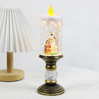 Flameless Swirling Glitter Candle Lamp