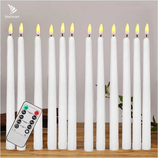Flameless Handheld Tapered Flickering Candlesticks