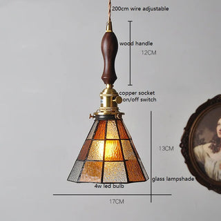 Pendant Glass Lampshade Vintage Lamp