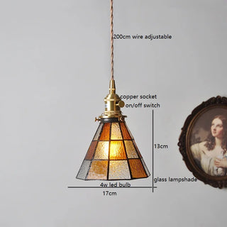 Pendant Glass Lampshade Vintage Lamp