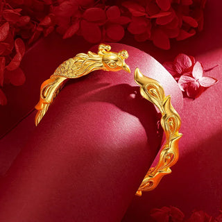 Real 24K Yellow Gold Phoenix Bracelet