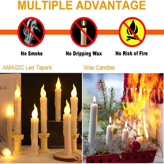 Flameless Handheld Tapered Flickering Candlesticks