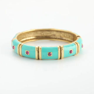 Vintage Bamboo Enamel Bangles With Designer Charms Gold Color Antique Blue Bracelets Wedding Jewelry High Quality 2025 New Item