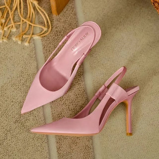 Luxury Silk Slingback Pointed Toe Sandals