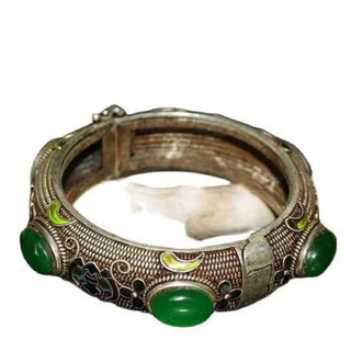 Silber Smaragd Armband Bangles