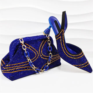 High Quality Rhinestone Shoes & Bag Set
