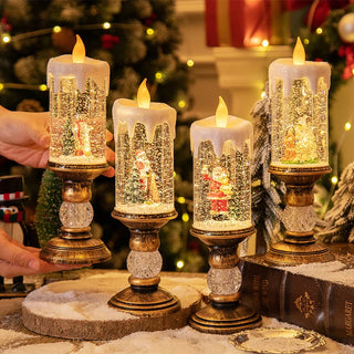 Flameless Swirling Glitter Candle Lamp