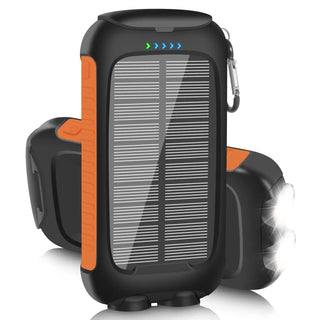 10000mAh Solar Power Bank Portable Waterproof Fast Charge Dual USB Outdoor Charger LED Light for Camping Hiking Travel