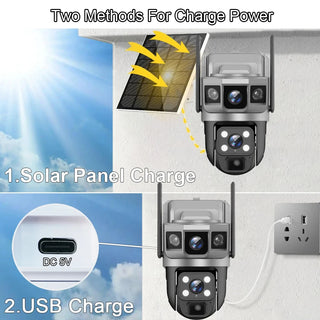Wireless 12MP Three Screens Solar Camera