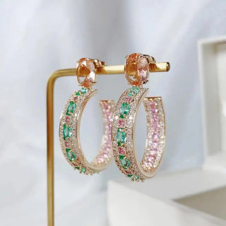 Sparkling Color Zirconia Crystal Earring