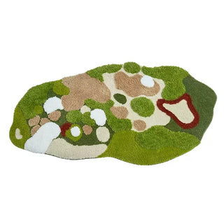 Irregular Green Moss Tufted Rug