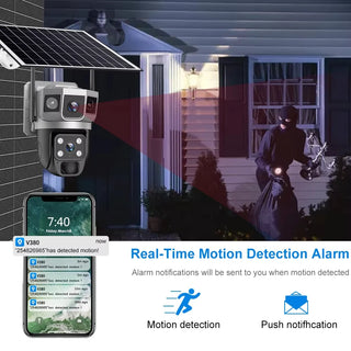 Wireless 12MP Three Screens Solar Camera
