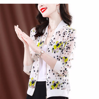 Chiffon Thin Office Bomber Outwear