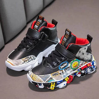 Graffiti Pattern Girls Sports Sneakers