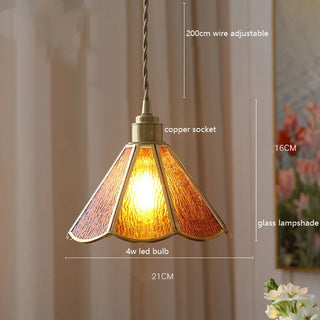 Pendant Glass Lampshade Vintage Lamp