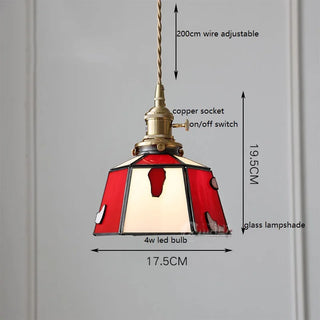 Pendant Glass Lampshade Vintage Lamp