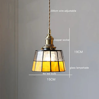 Pendant Glass Lampshade Vintage Lamp