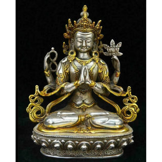Old Tibet Silver Buddha Statue