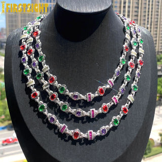 Zircon Cuban Choker Chain Necklace