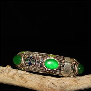 Silber Smaragd Armband Bangles