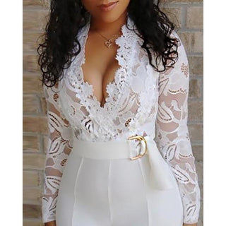 Women's Long Sleeve Lace Jumpsuit