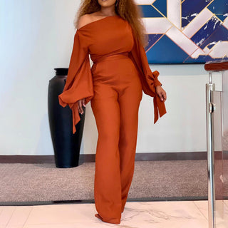 African Off-the-shoulder Jumpsuit