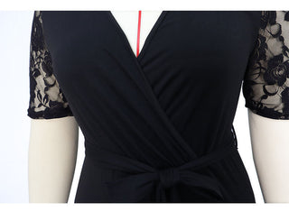 Women's Lace Short Sleeve Jumpsuit