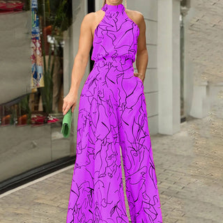 Women's Elegant Waist Tie Jumpsuit
